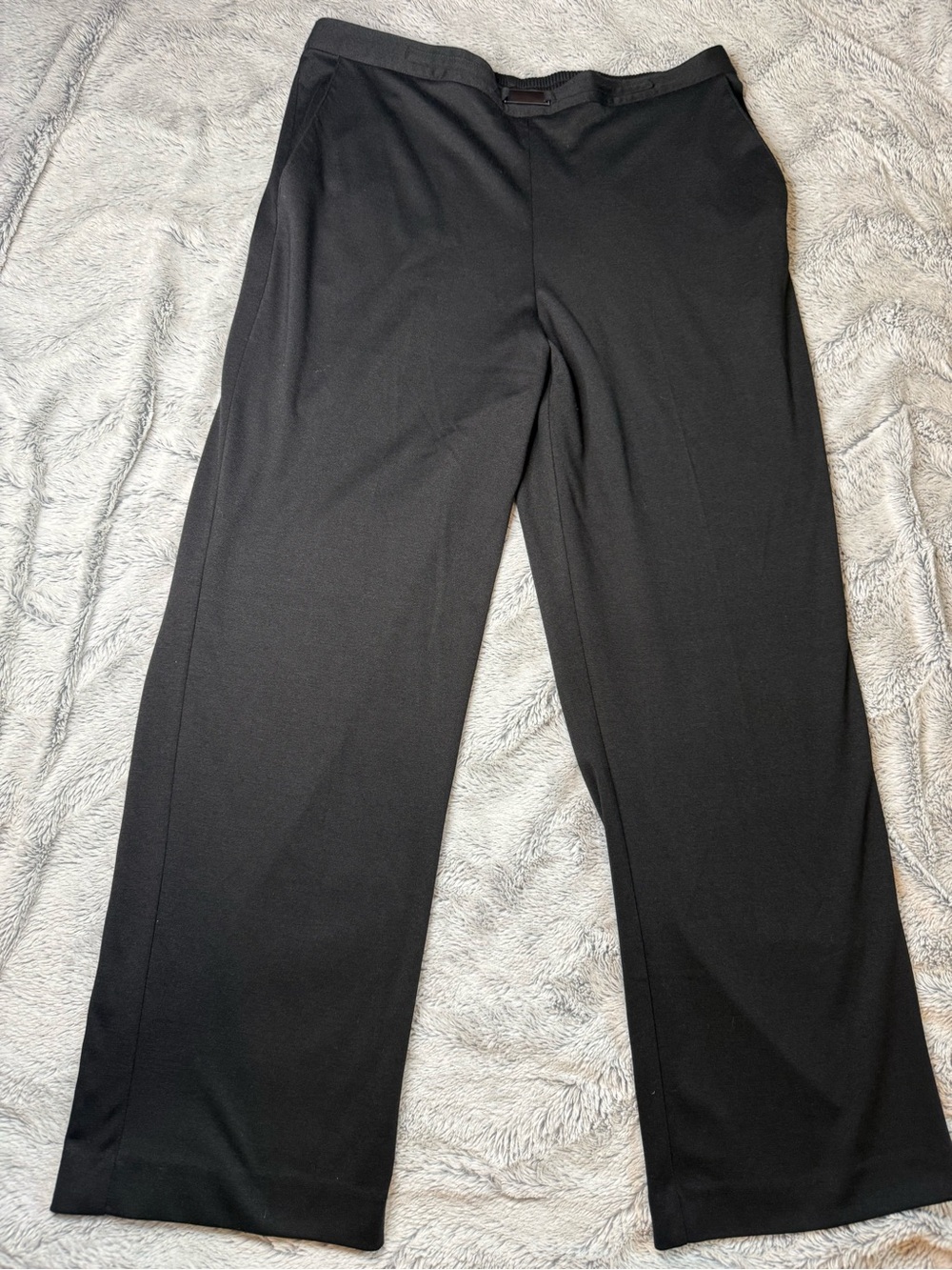 Alfred Dunner Black wide leg pull on pants 12